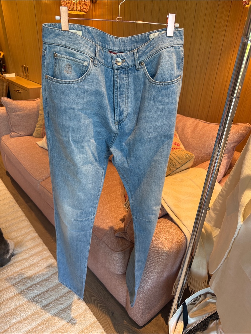 Brunello Cucinelli Light Blue Slim Straight Jeans
